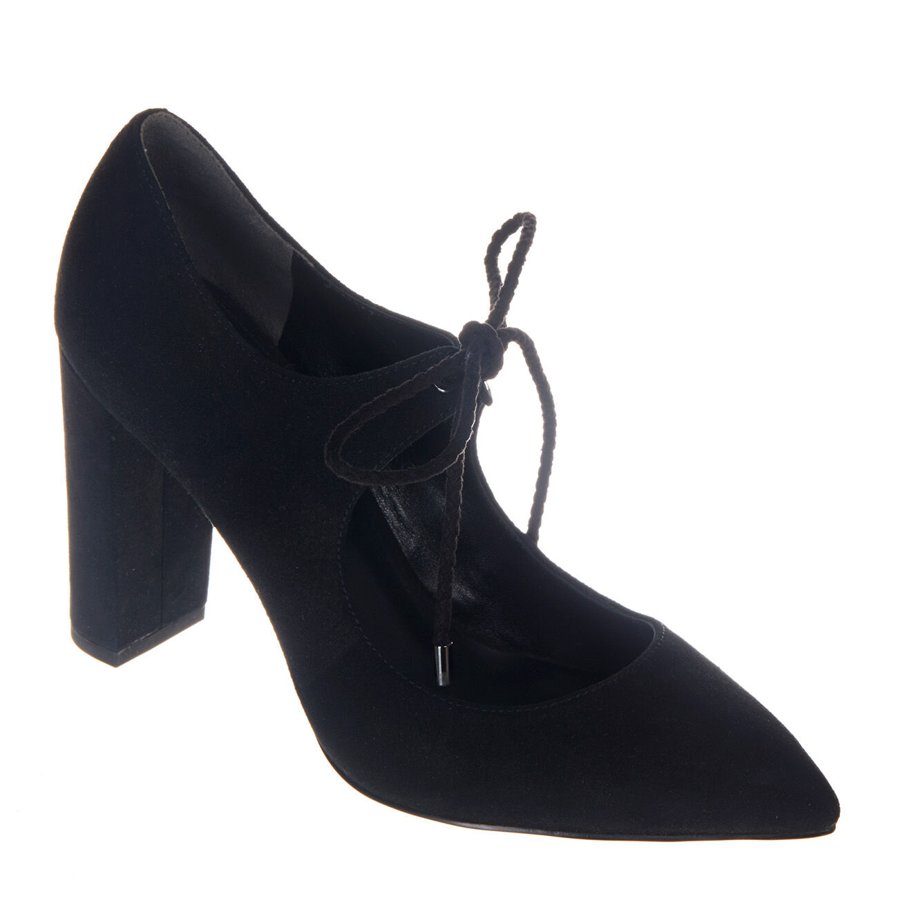 What For Babies lacées en velours de Cuir noires - Talon 9 cm