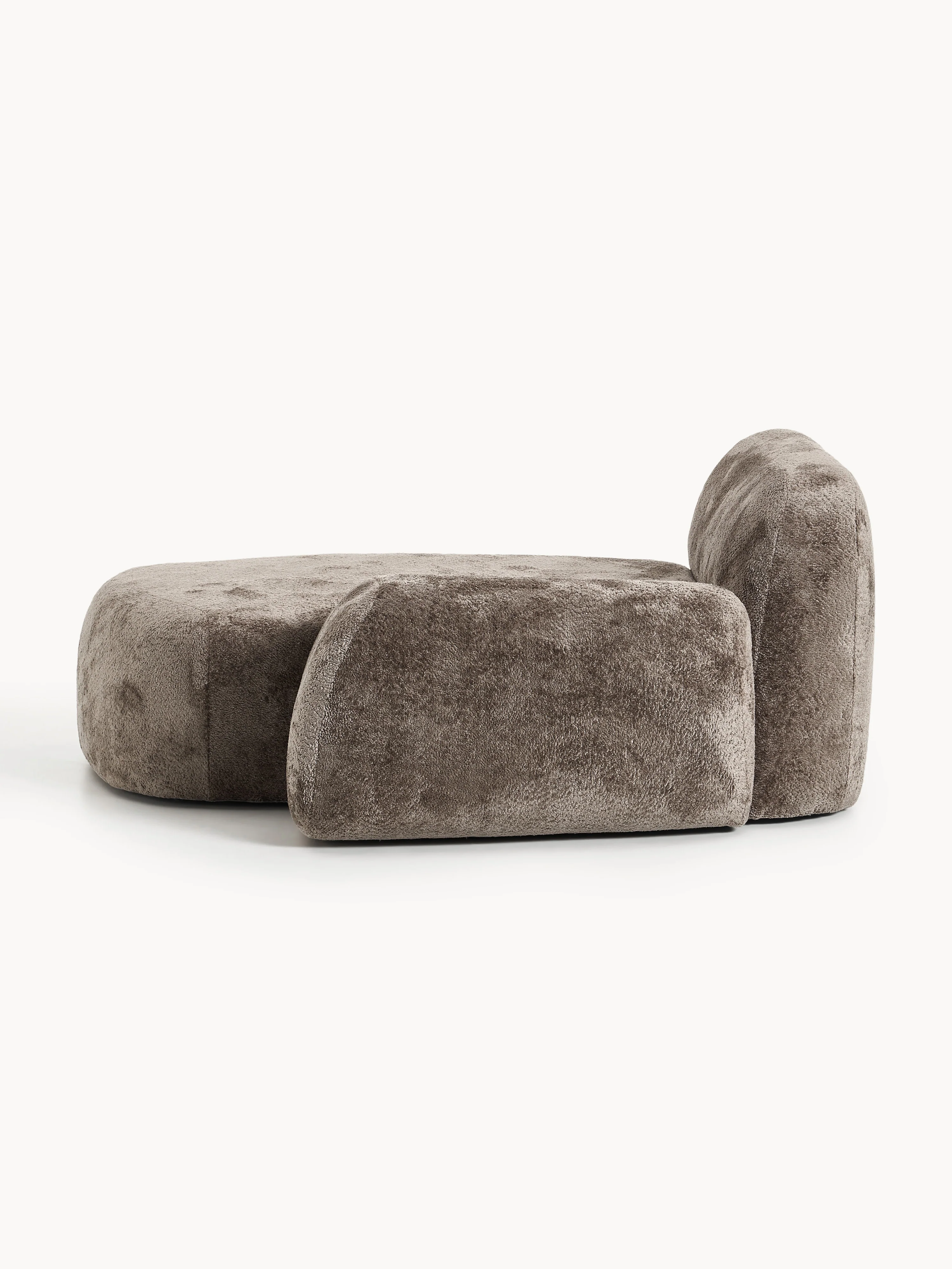 Teddy bouclé chaise-hoekmodule Wolke