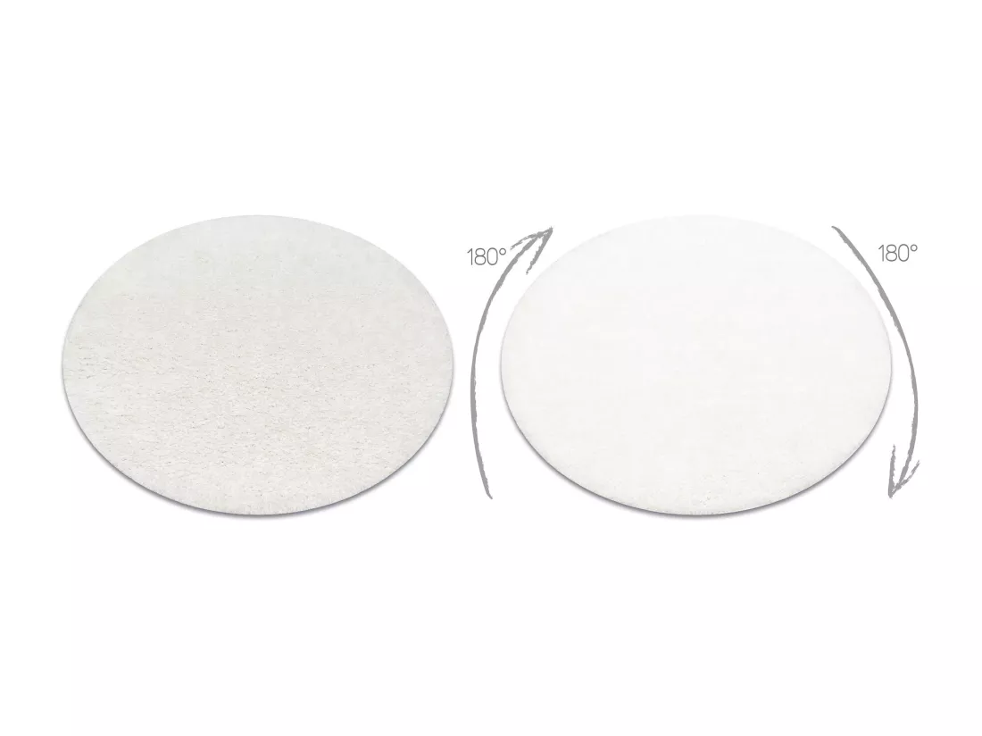 Tapis BUENOS cercle 7001 shaggy uni, couleur unique blanc cercle 200 cm