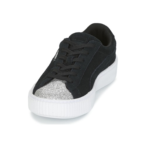 Puma - SUEDE PLATFORM GLAM PS - Noir / Argenté