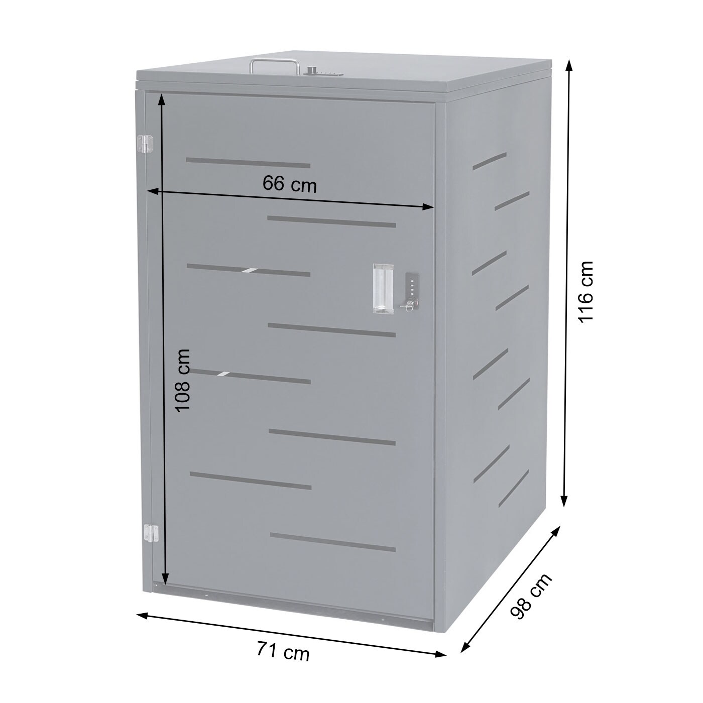 XL 1er-/2er-Mülltonnenverkleidung MCW-E83, Mülltonnenbox, erweiterbar 116x71x98cm ~ Edelstahl 35kg