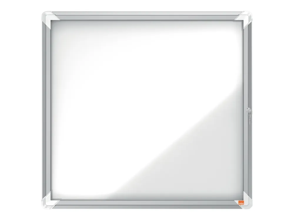 Nobo Premium Plus magnetisk låsbart opslagsskab med hængslet låge 6xA4 Hvid