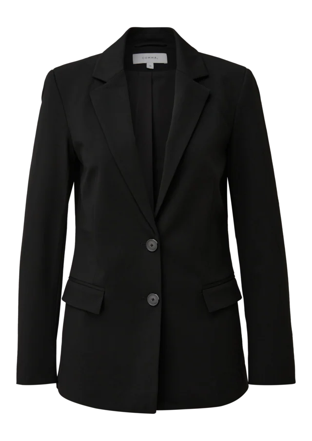 Comma Jackenblazer , mit Reverskragen und 2-Knopf-Verschluss, aus Viskose und Stretch