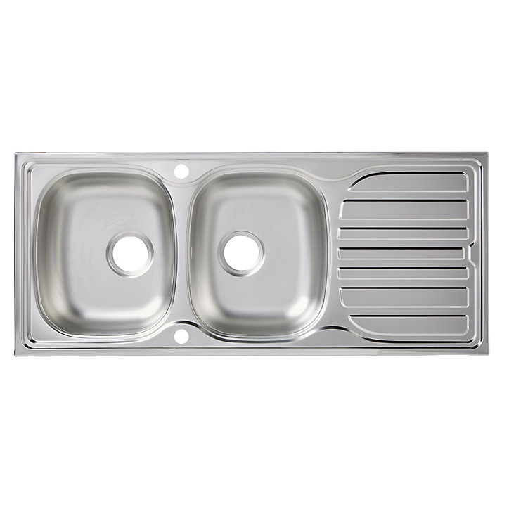 Évier en inox satiné 2 bacs à encastrer Turing
