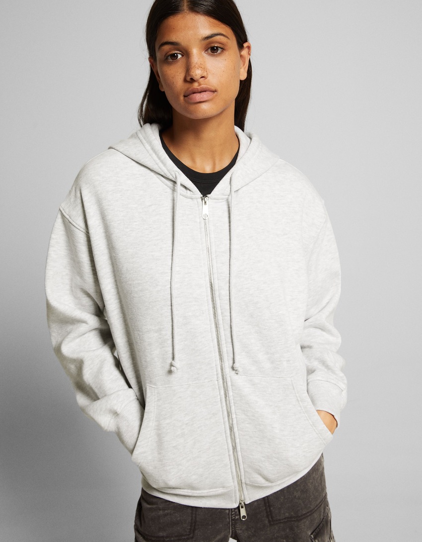 Moletom com zíper oversized