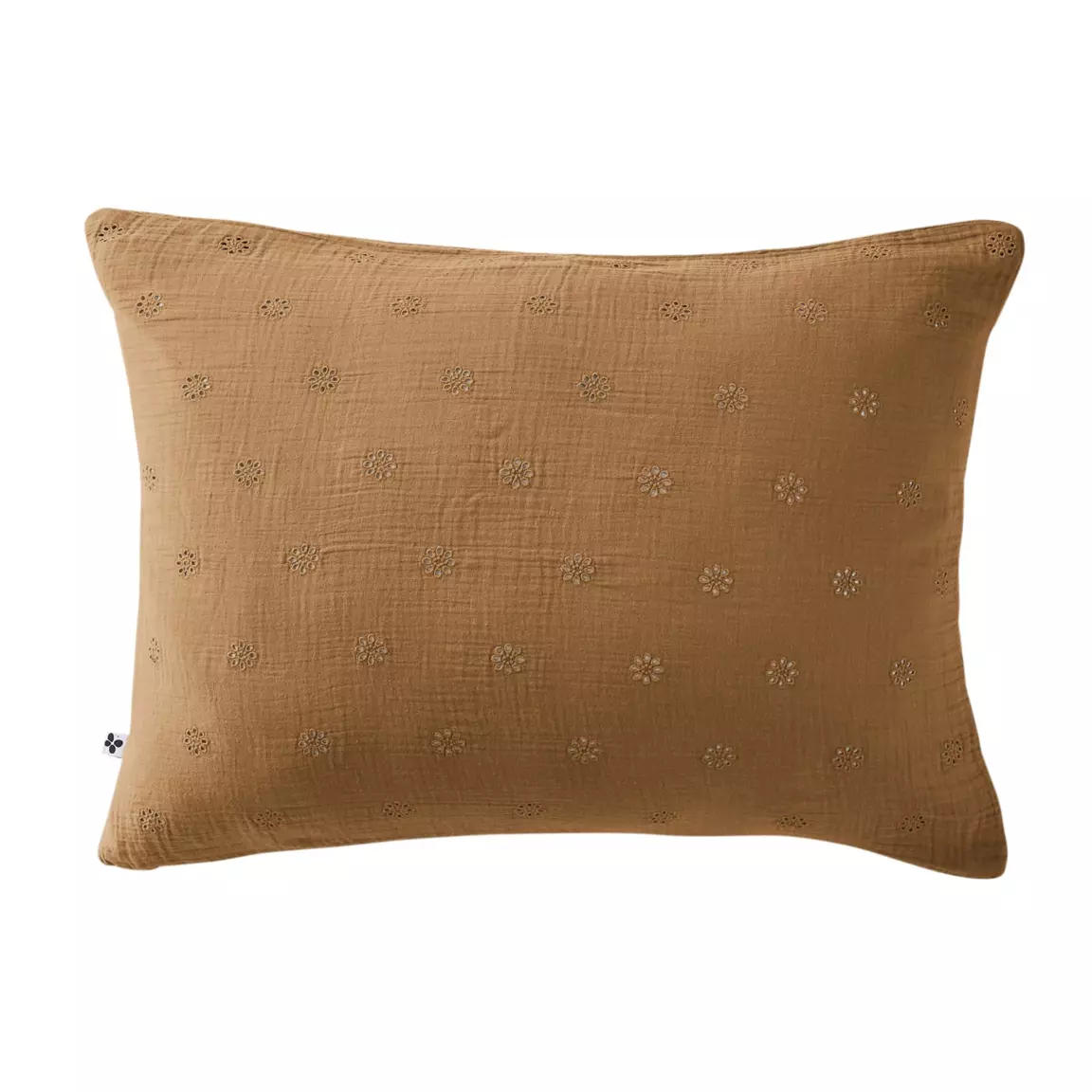 Taie d'oreiller rectangulaire gaze de coton (50 x 70 cm) Gaïa Boho Camel