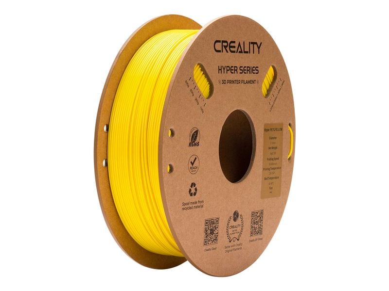 Creality Filament PETG Hyper Gelb, 1.75 mm, 1 kg Hochwertiges 1.75 mm Hyper PETG Filament für 3D Drucker