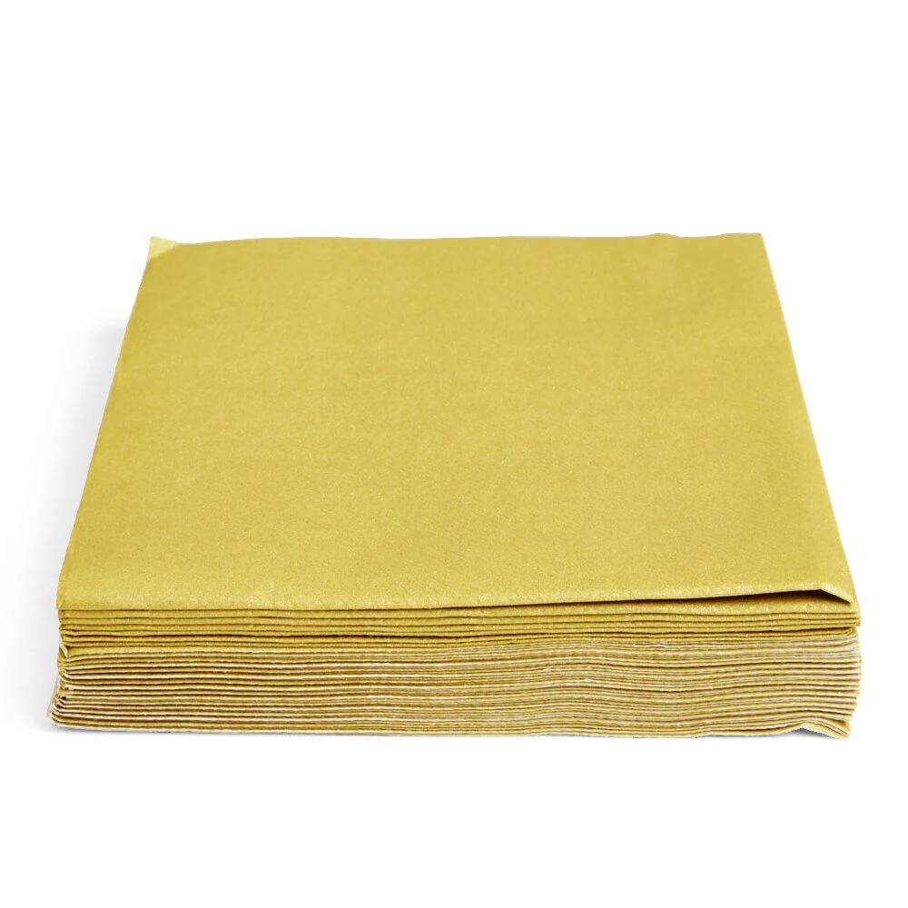 Lot de serviettes intissées dorées 20x20cm