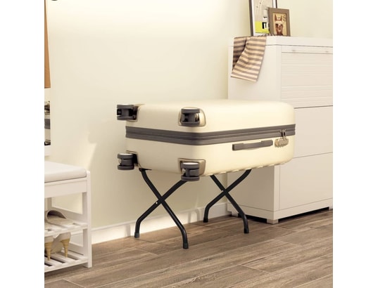 VIDAXL - Chariot de service de bagage Porte-bagages avec dossier noir 56x39x52 cm