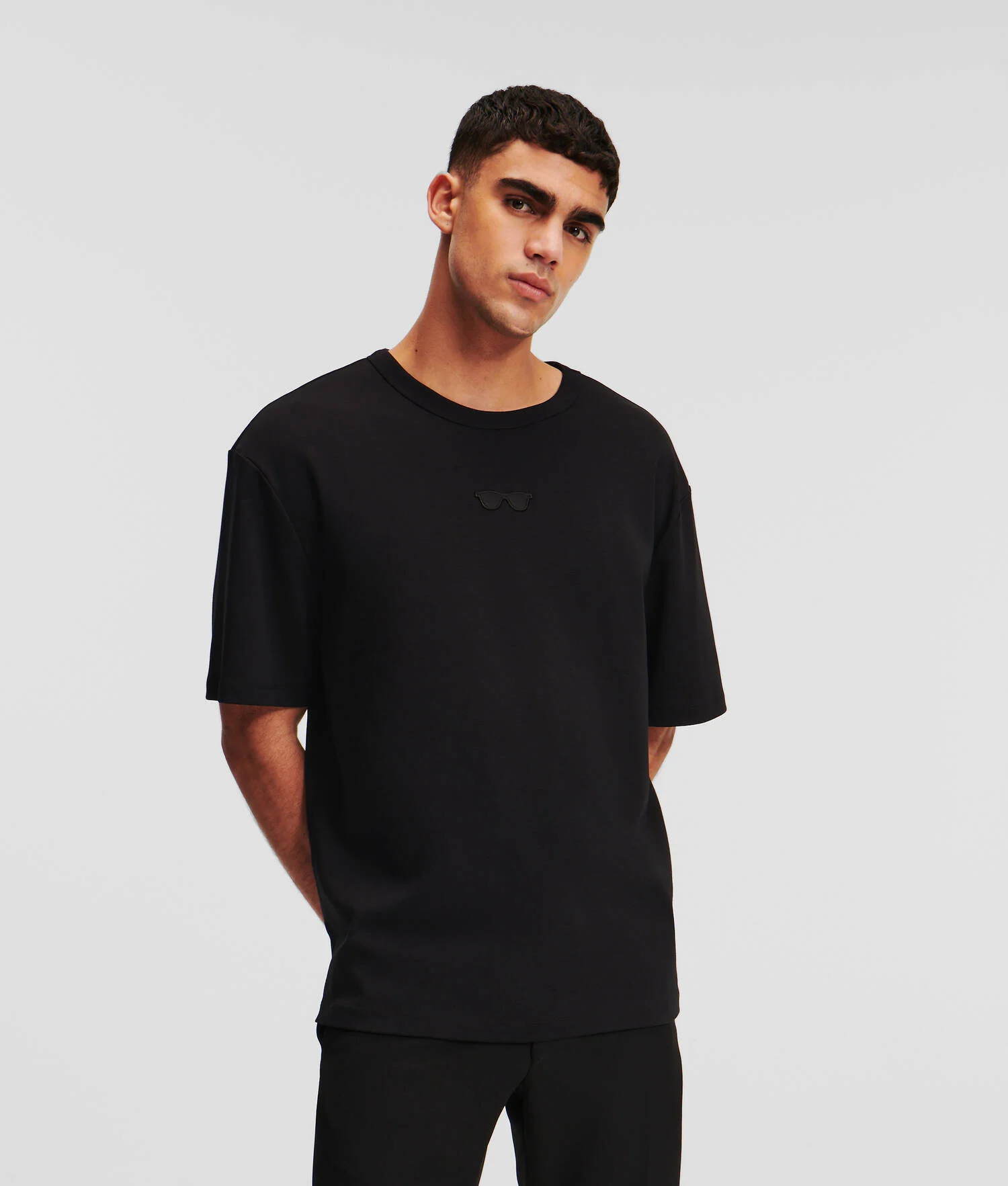 T-SHIRT LUNETTES DE SOLEIL OVERSIZE - Noir