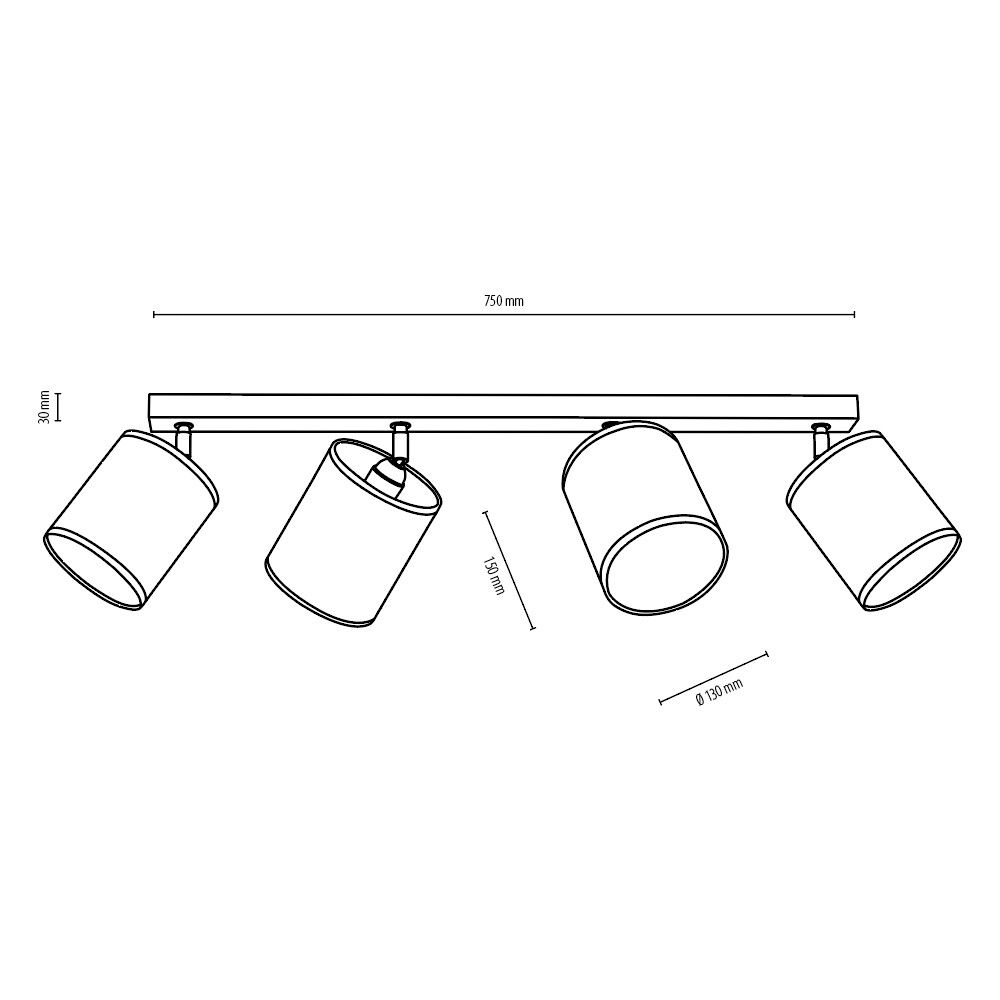 TAKLAMPE BRITOP APRILLIA 4XE27 25W OLJET EIK
