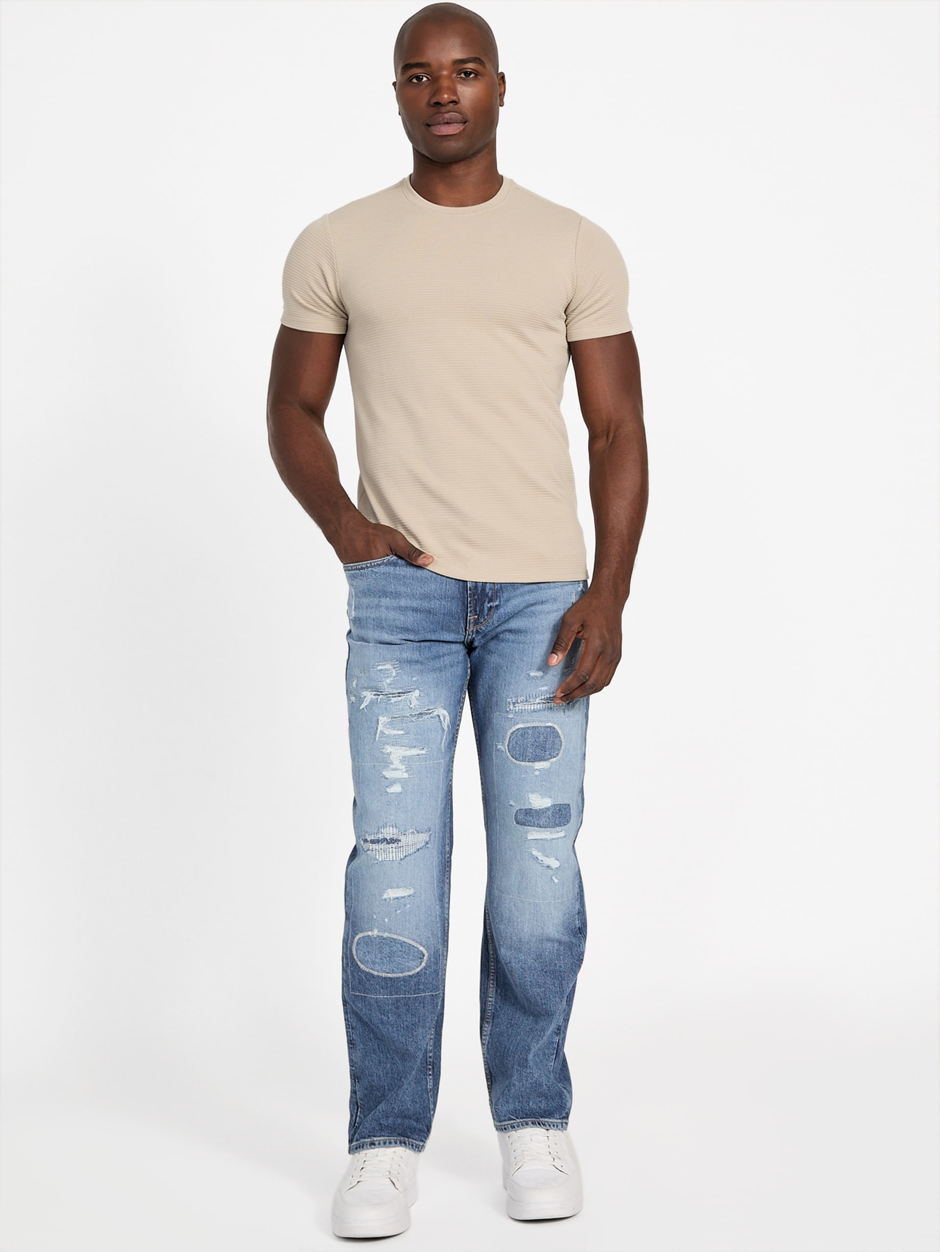 Camiseta com listras texturizadas