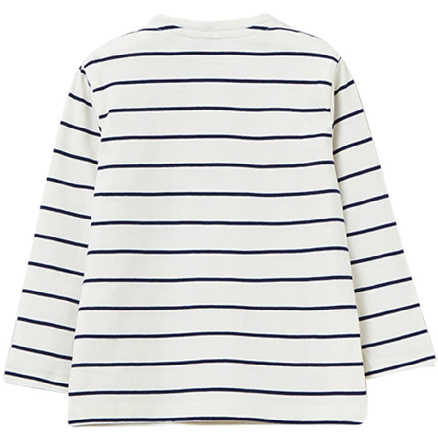 OVS Langarmshirt Off White gestreift