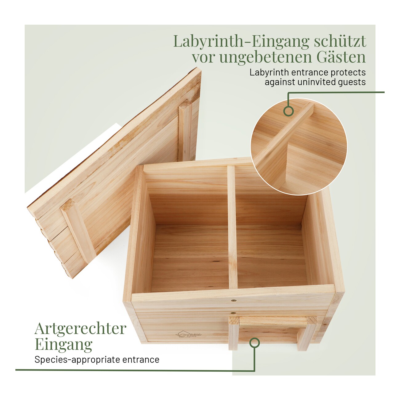 WILDLIFE HOME Igelhaus mit Rindendach