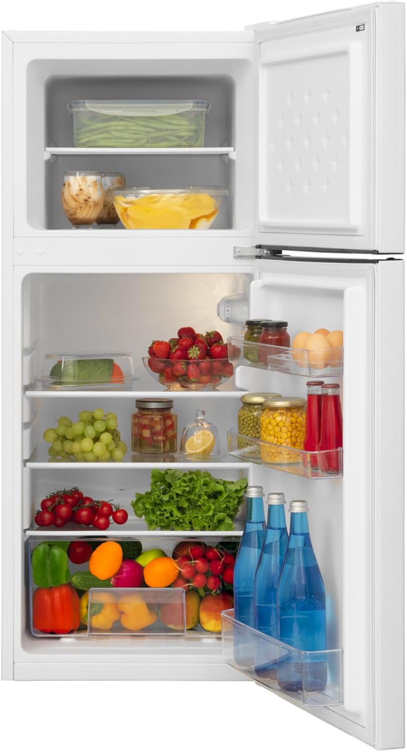 Amica Kühl Gefrierkombination freistehend mit Gefrierfach oben 105 cm Höhe 112 l Nutzinhalt LED Beleuchtung FrostControl - Weiß