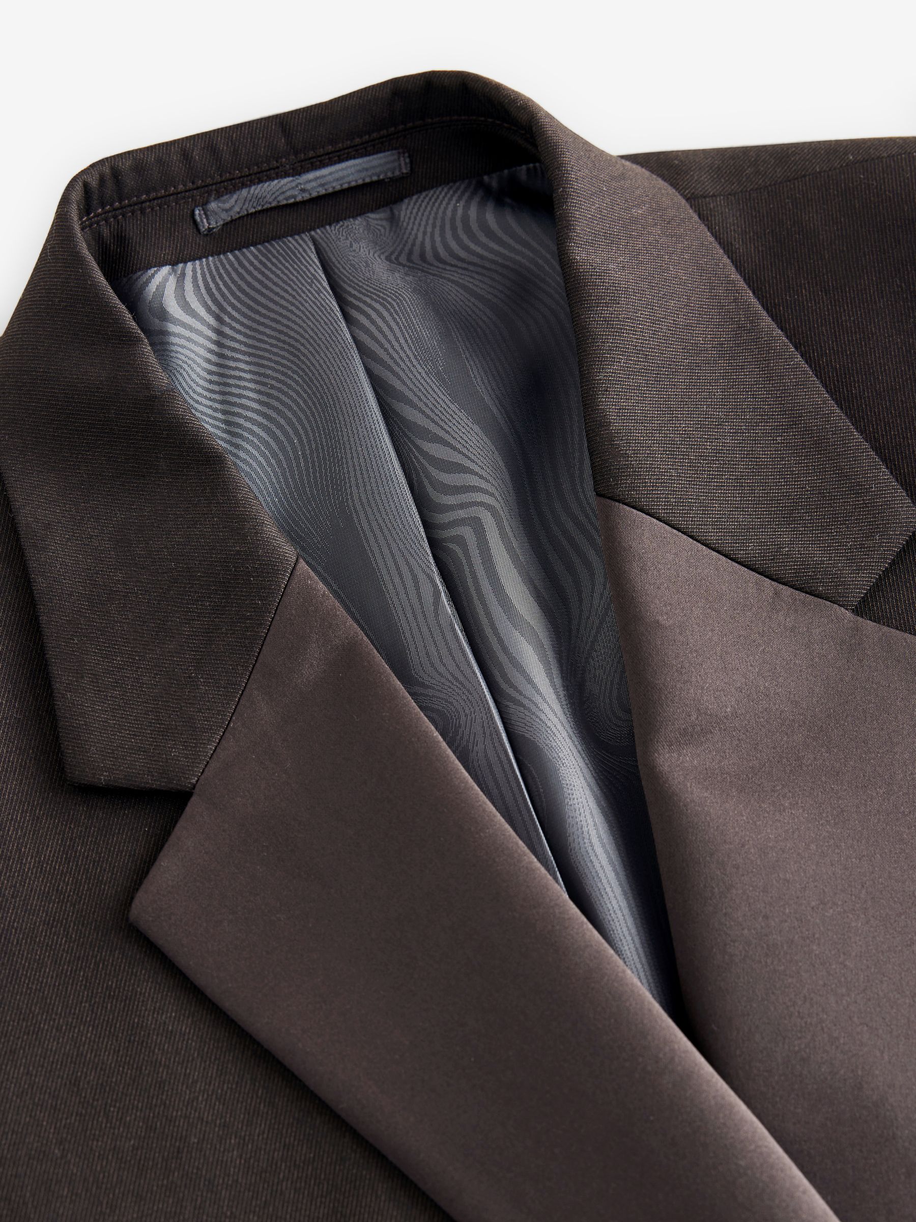 Bruin - Slim fit smoking colbert met dubbele knopenrij
