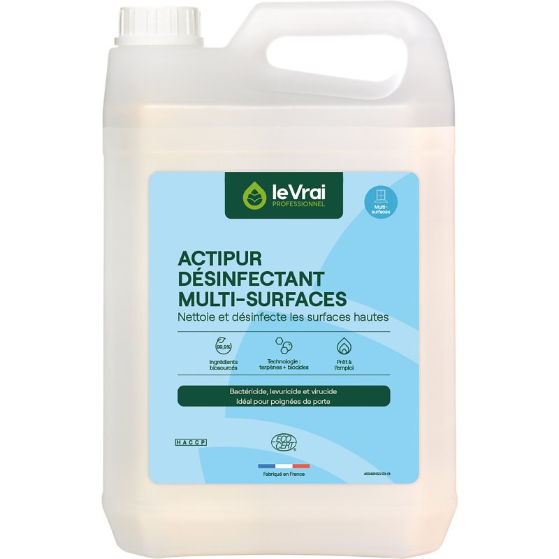 Désinfectant multi-surfaces Actipur Le Vrai Professionnel - Bidon de 5 L