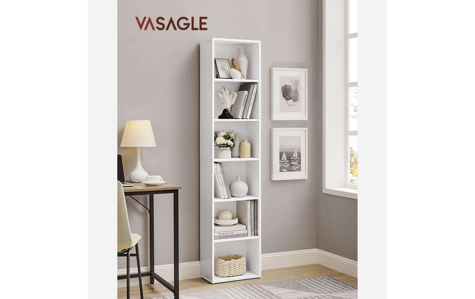 Regal 6 Ablagen 40 x 178.5 cm, WeissBücherregal