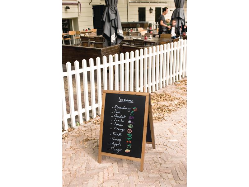 Securit Kreidetafel Teak Finish 55 x 85 cm Schwarz/Hellbrau Gehwegtafel