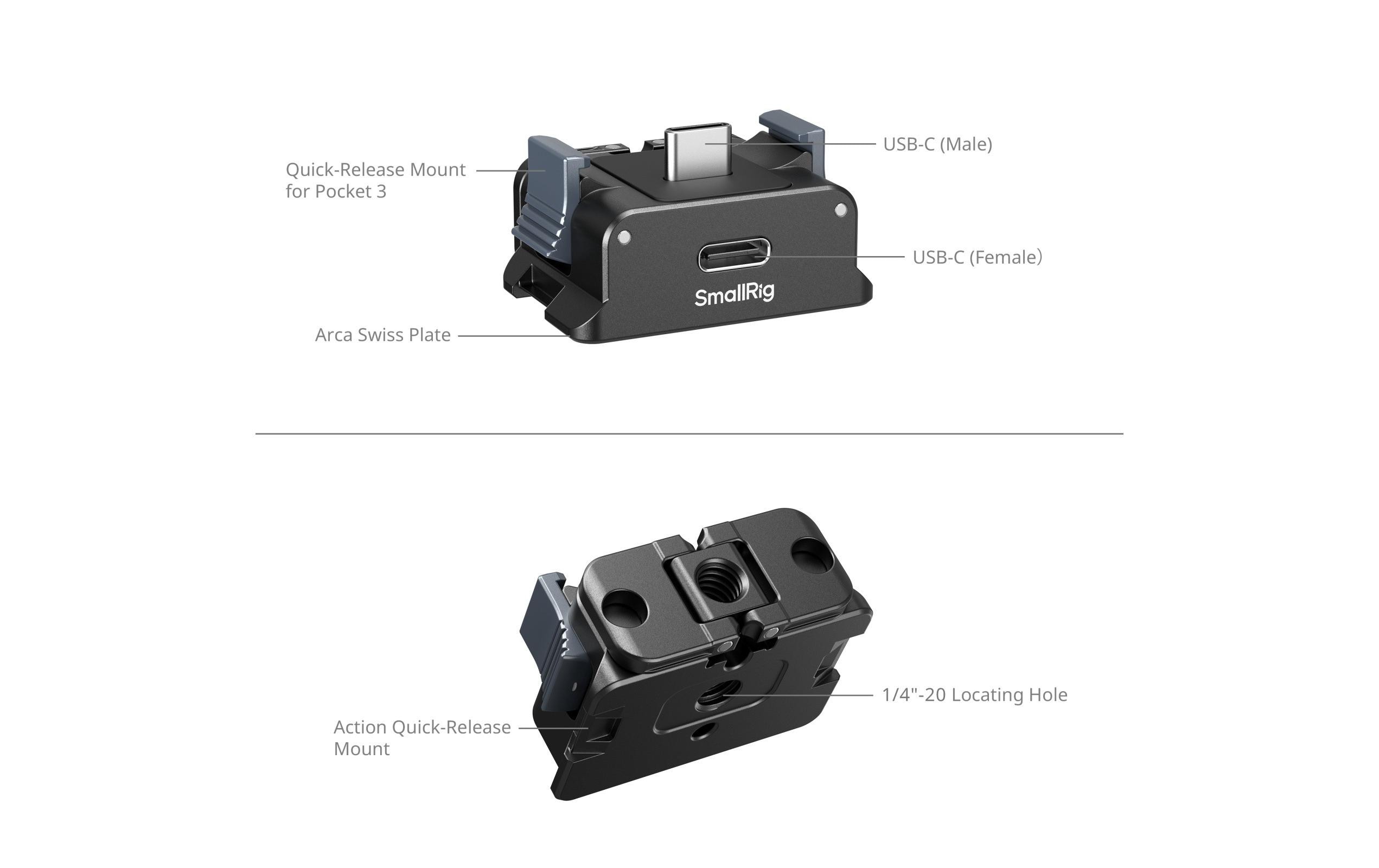 Akku-Adapterplatte für DJI Osmo Pocket 3Speziell für den DJI Osmo Pocket 3 entwickelt