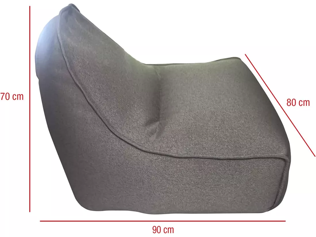Housse De Pouf Polyester Gris Sans Remplissage 70x80x90