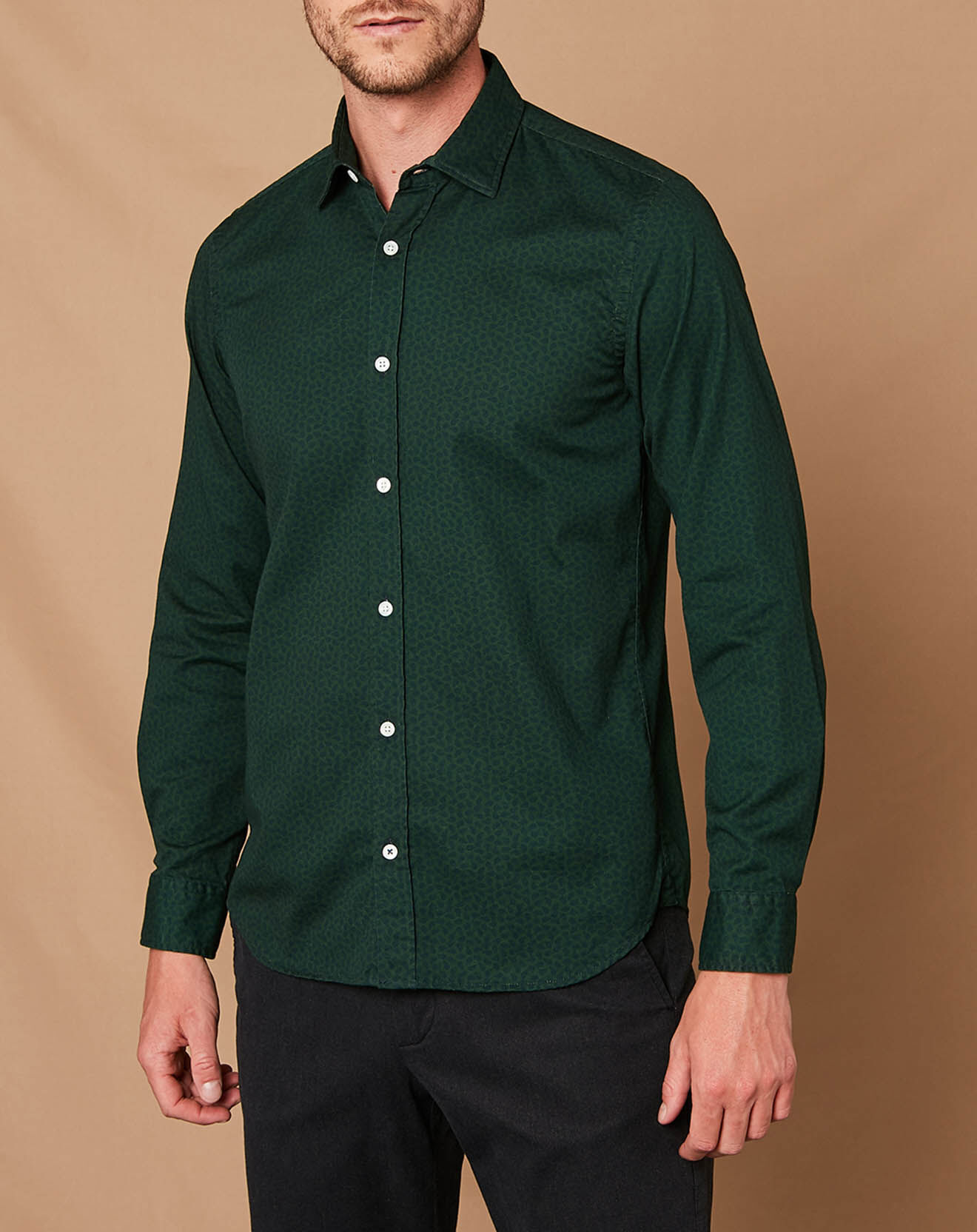 Hartford Chemise Slim Sammy vert/marine