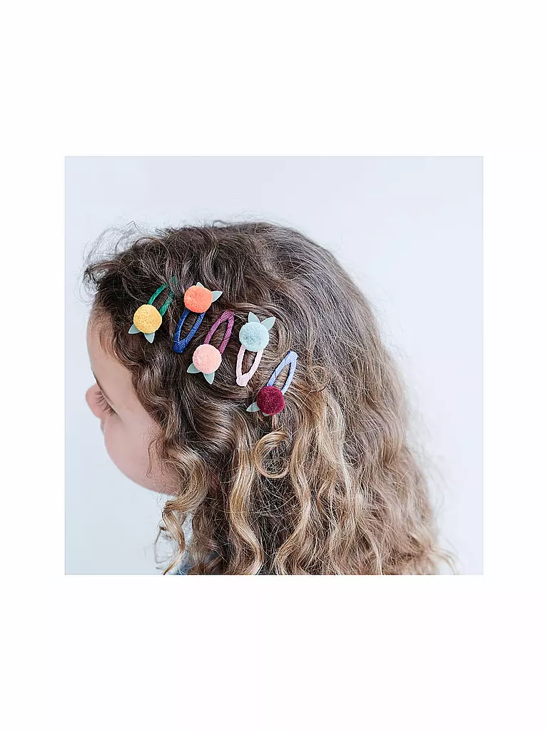 MIMI & LULA Haarspangen 4 Stück POM POM PETAL MINI CLIC CLACS Autumn Forest bunt