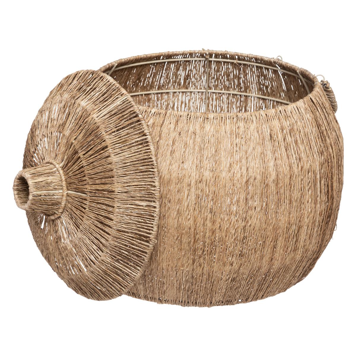 PANIER JUTE BALAYA ROND NATUREL D.44X43CM