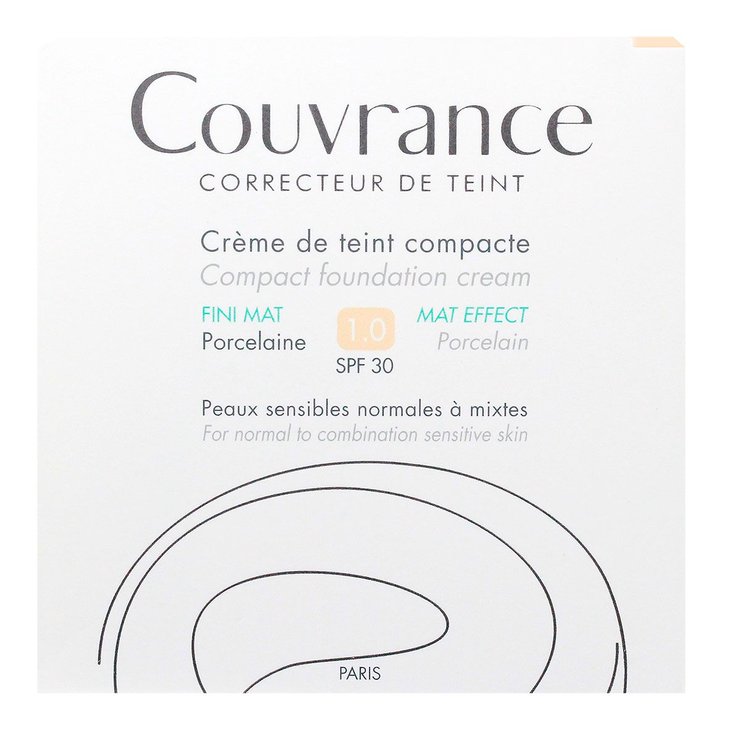 Crème de teint compacte fini mat 1.0 porcelaine 10g