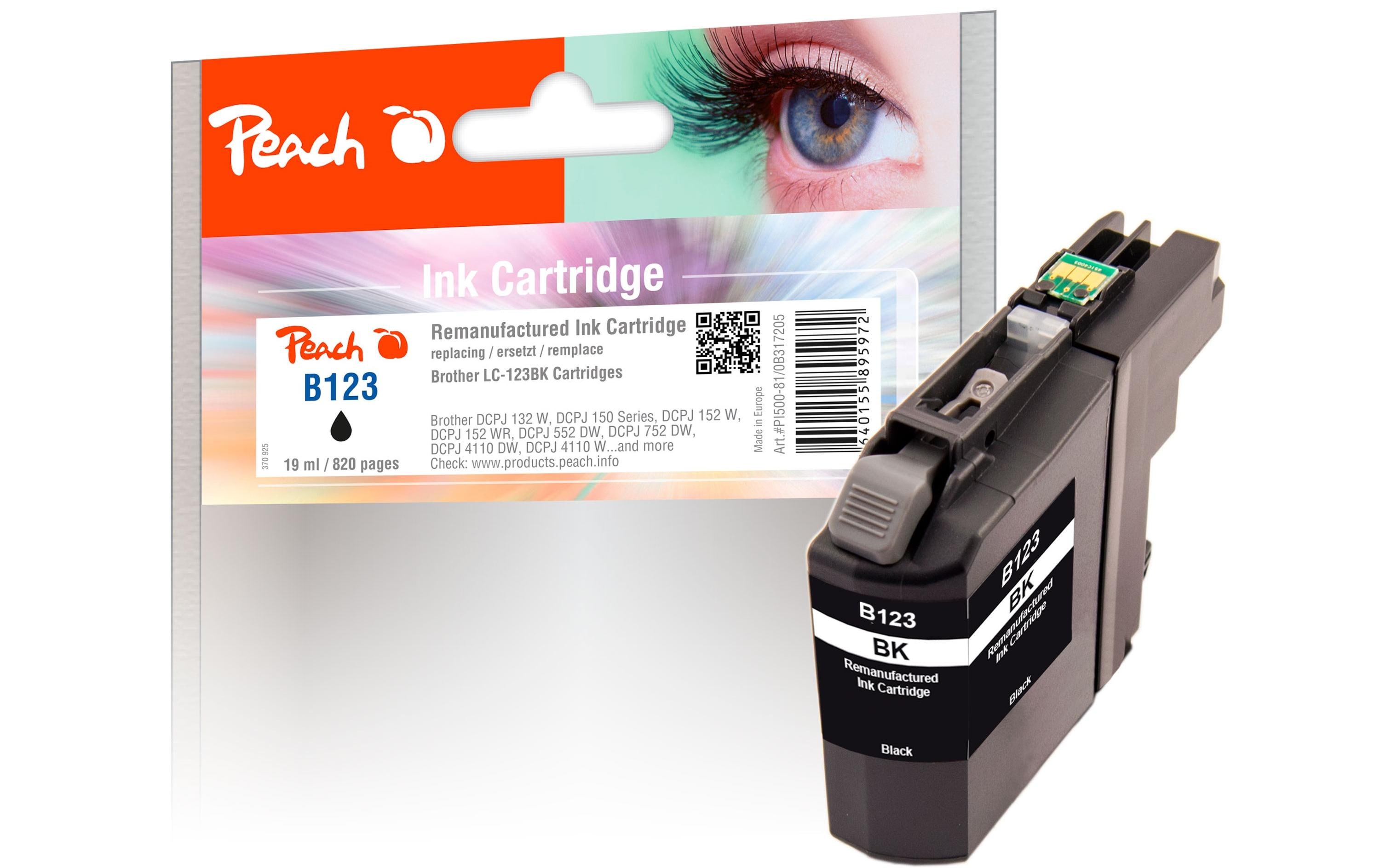 Tinte Brother LC-123 BlackDruckerpatrone, Schwarz