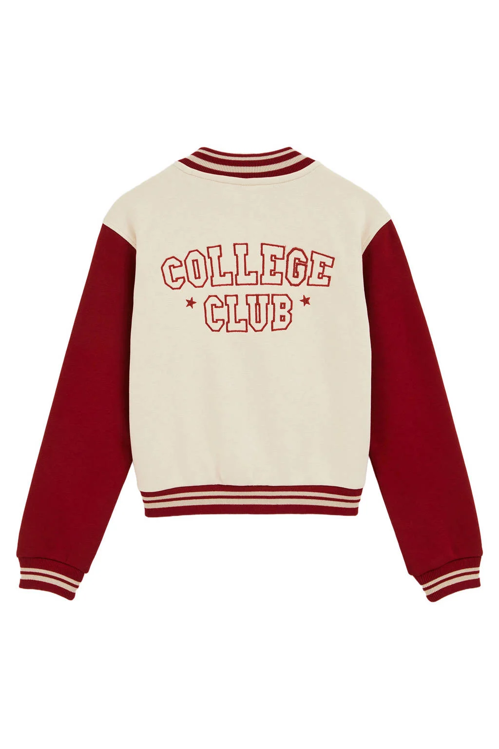 WE Fashion bomberjasje rood/wit