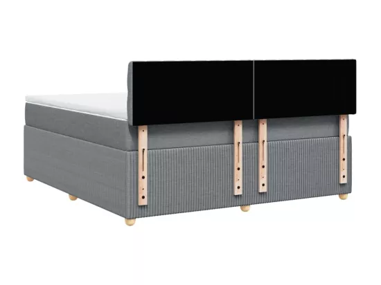 Sommier à lattes de lit avec matelas Gris clair 180x200cm Tissu