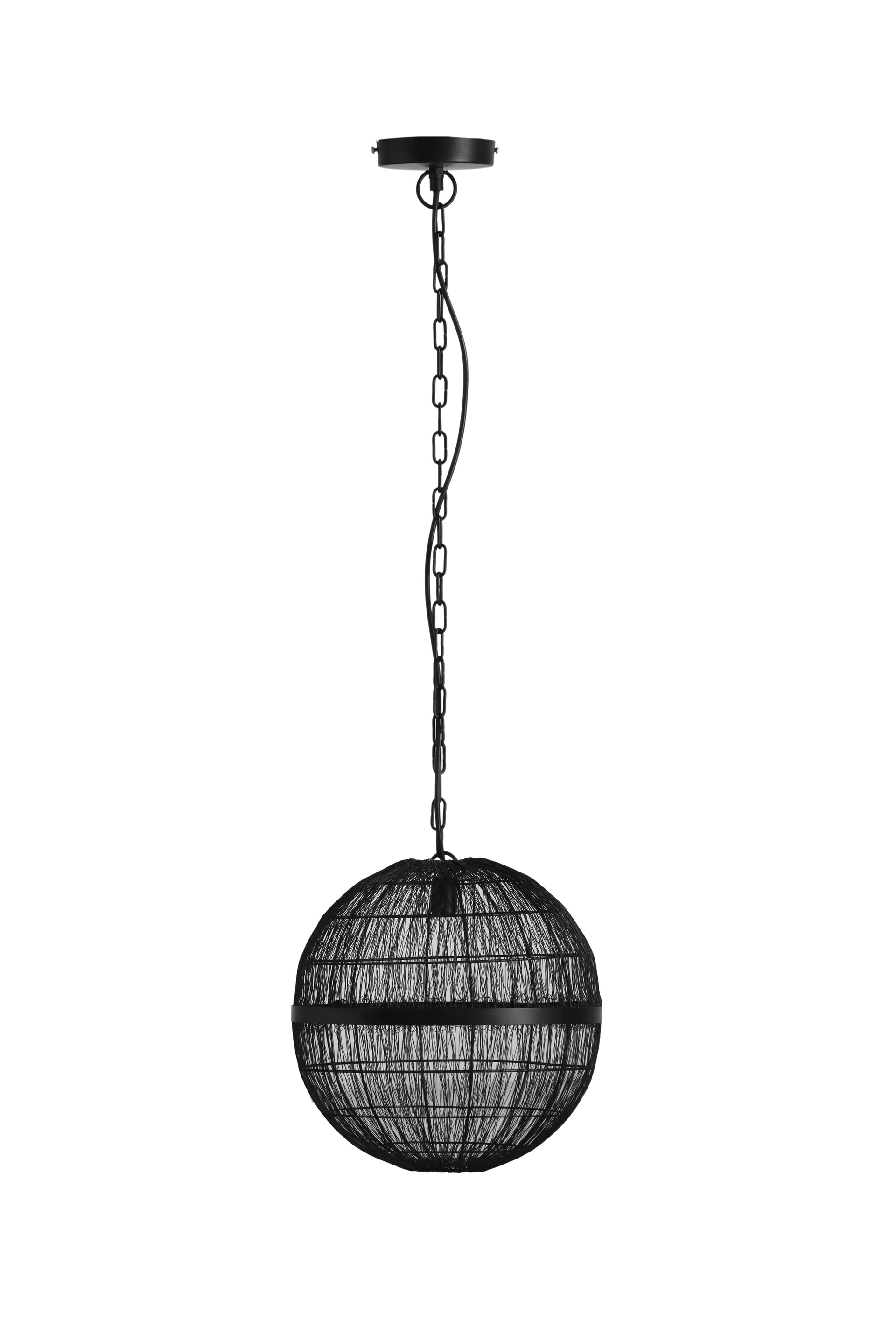 GLOBO Retrofit Pendelleuchte Hermi II 1-flg Schwarz 20cm H.120cm Metall,Geflecht,Matt,höheneinstellbar,Innen