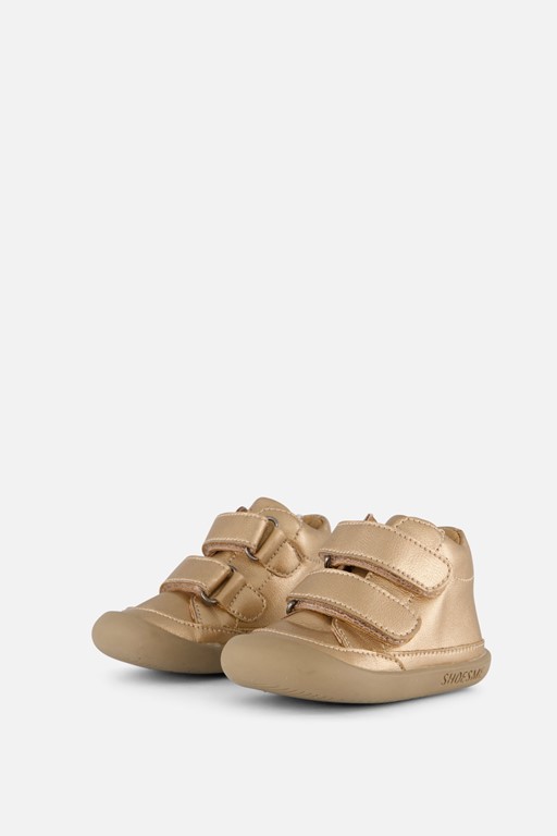 Shoesme leren lopen schoenen met velcro goud