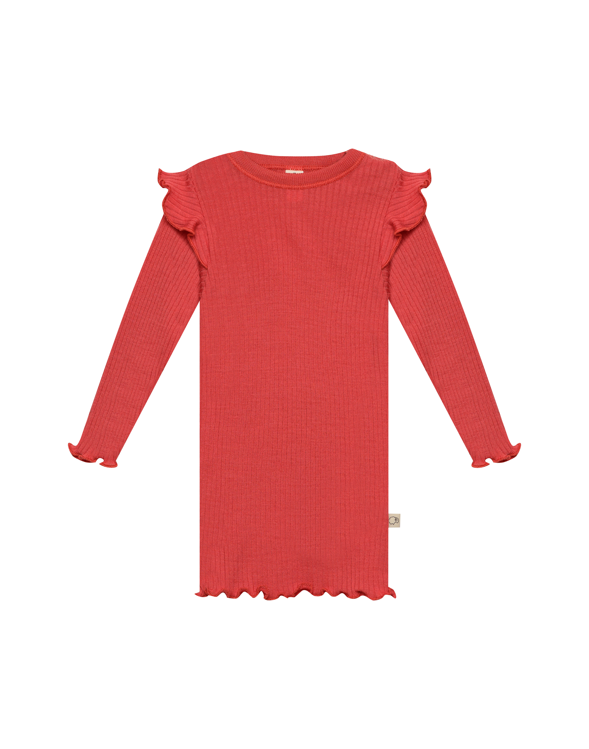 Shirt met ruches van merinowol voor baby's