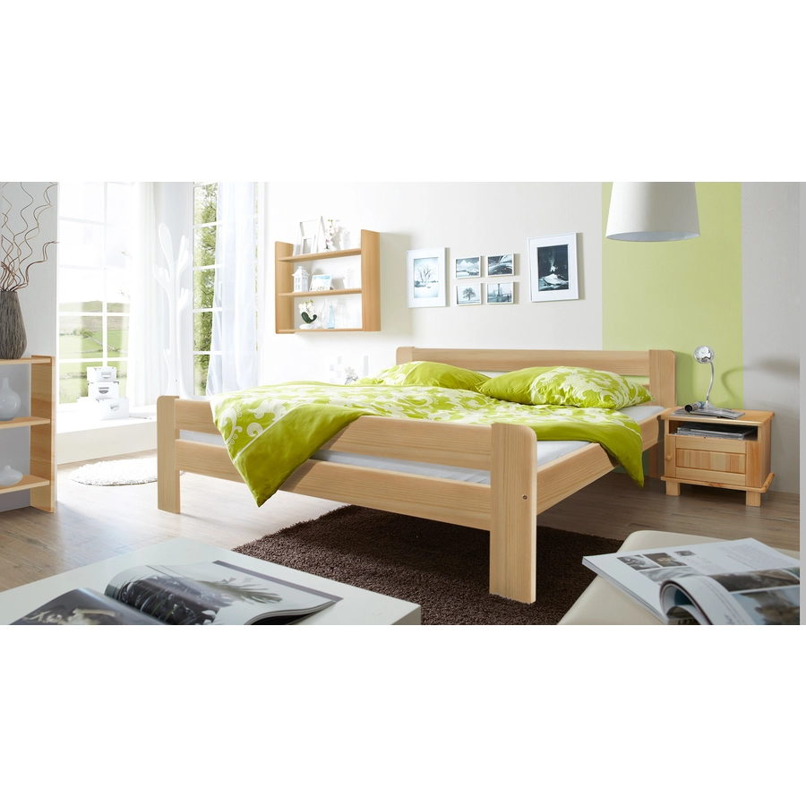 TICAA Massivholz Einzelbett Bert Kiefer Natur Natur