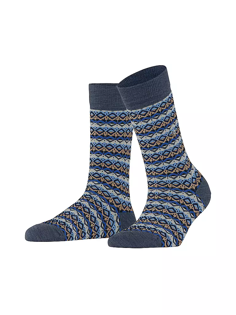 BURLINGTON Damen Socken MODERN FAIR ISLE 36-41 dark blue melange blau
