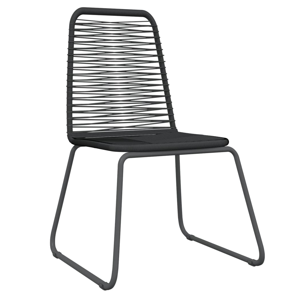 Ensemble de salle à manger de jardin meuble extérieur 5 pièces noir