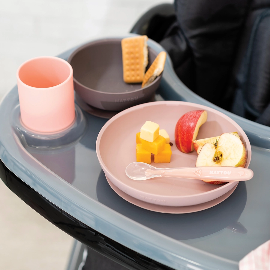 Nattou Esslern Set 4 teilig rosaaubergine