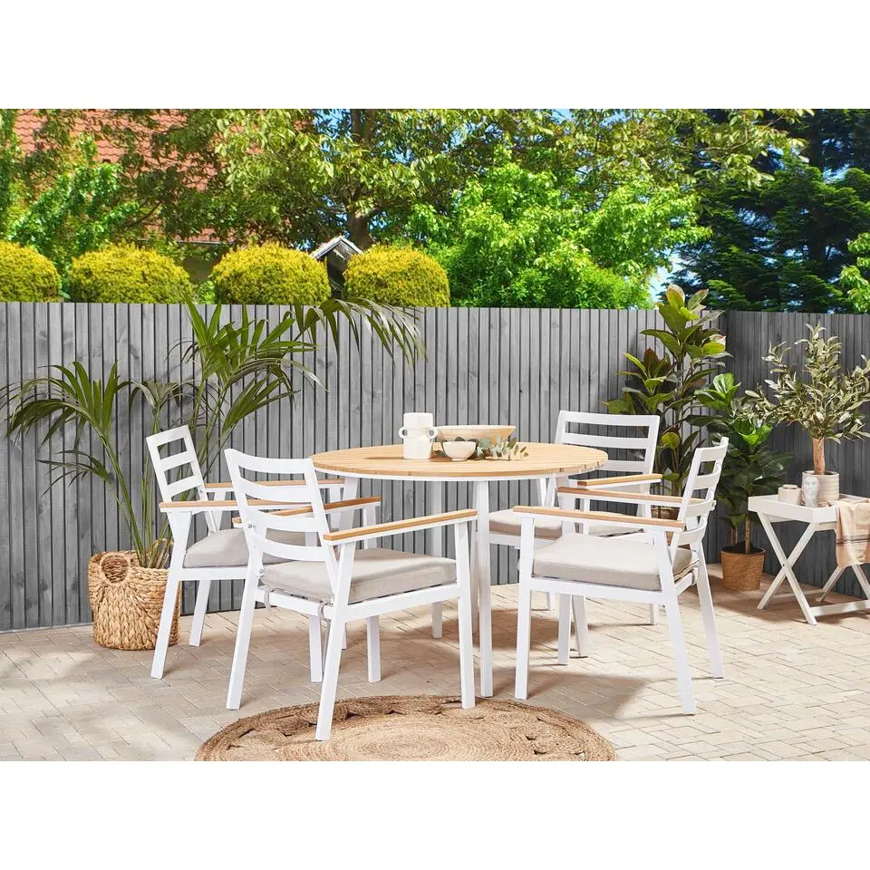 CAVOLI - Tuinset voor 4 - Wit/Beige - Aluminium