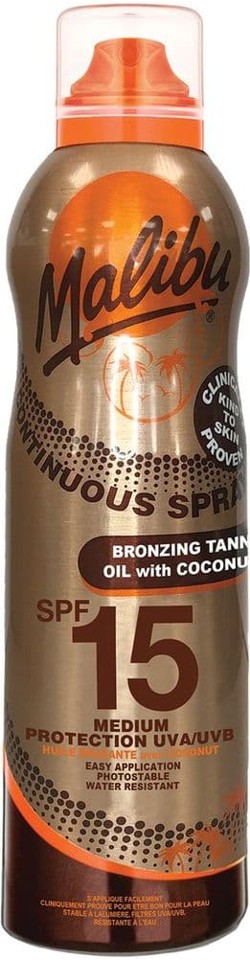 Malibu - SPF15 Bronzing Oil with Coconut Spray 175 ml - Solcreme