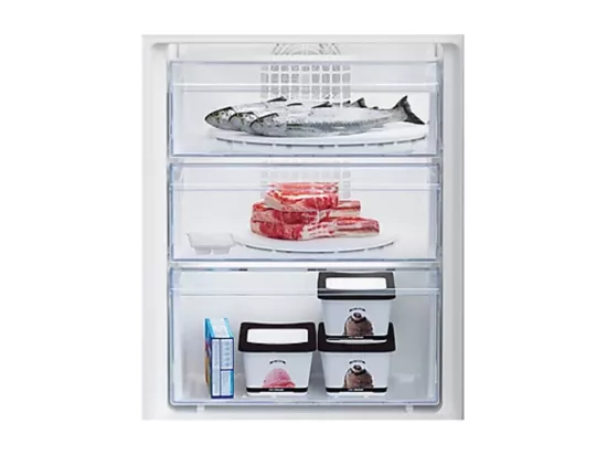 Beko Réfigérateur combiné intégrable à glissières 262l no frost blanc - BCHA275K41SN