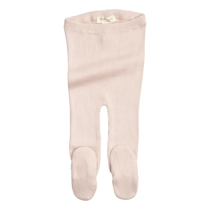 Minimalisma Collant Côtelé Coton et Soie Bamse | Rose pâle