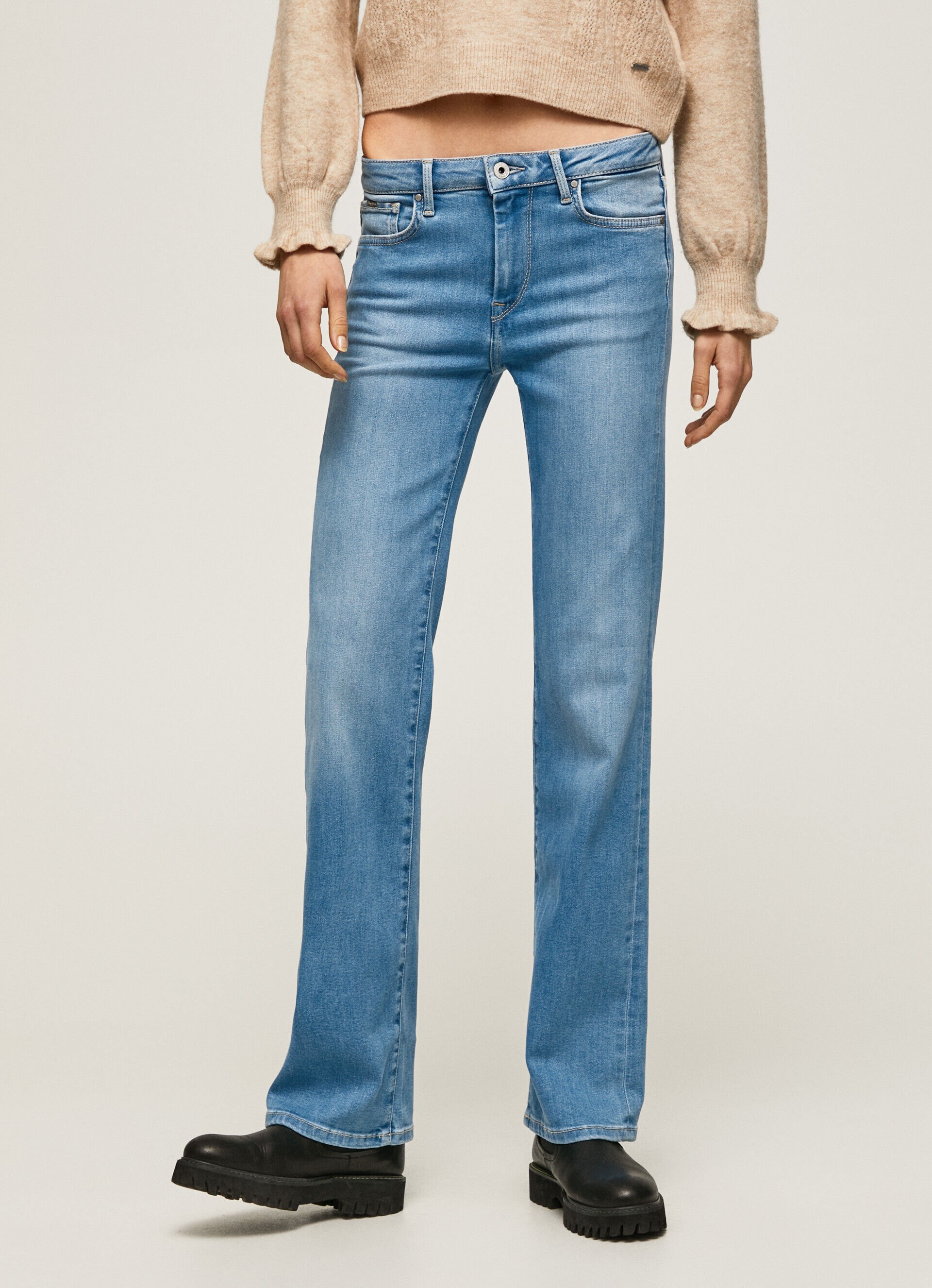 Calça jeans Aubrey Fit Slim Tamanho Médio - jeans