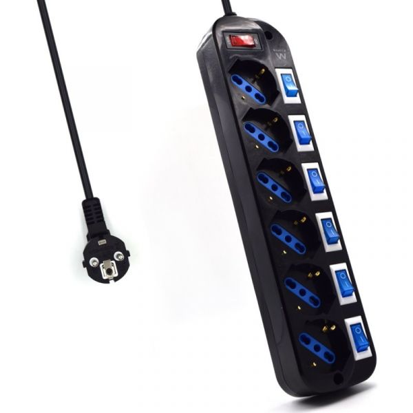 Extensão 6 Tomadas Individuais com Tipo F / Tipo L - EW3851