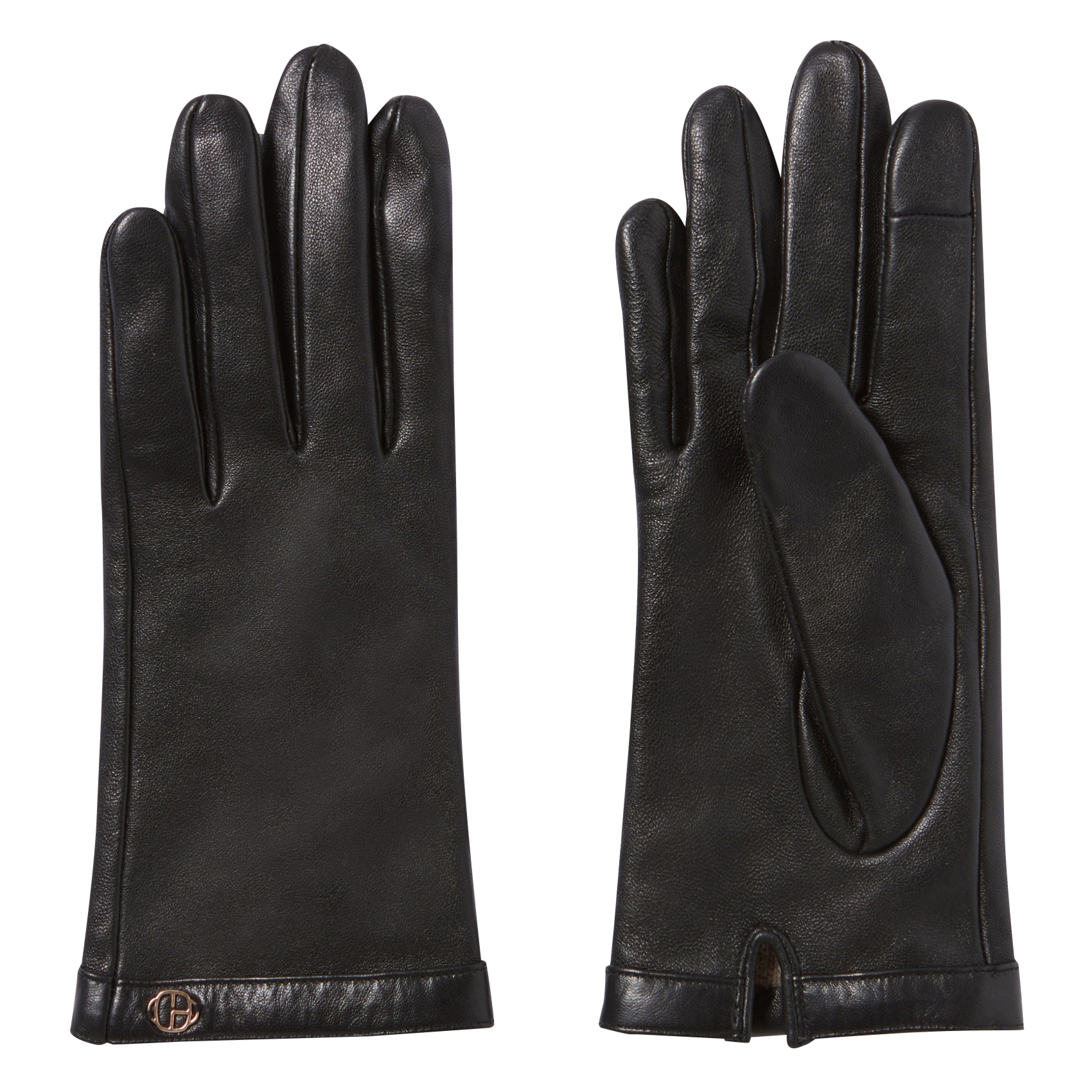 Gants en cuir à monogramme | Noir