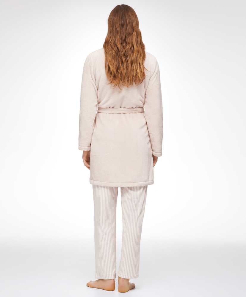 Robe curta de lã polar com toque macio