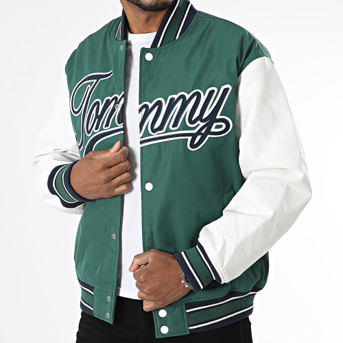 Veste Teddy Letterman 7880 Vert Blanc
