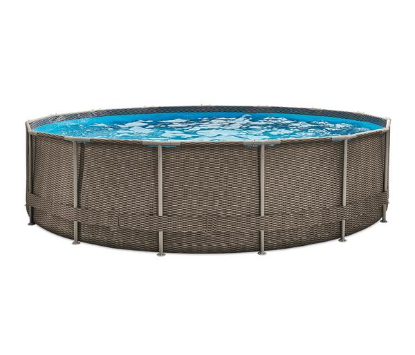 Summer Waves Frame Pool Rattan, rund, ca.