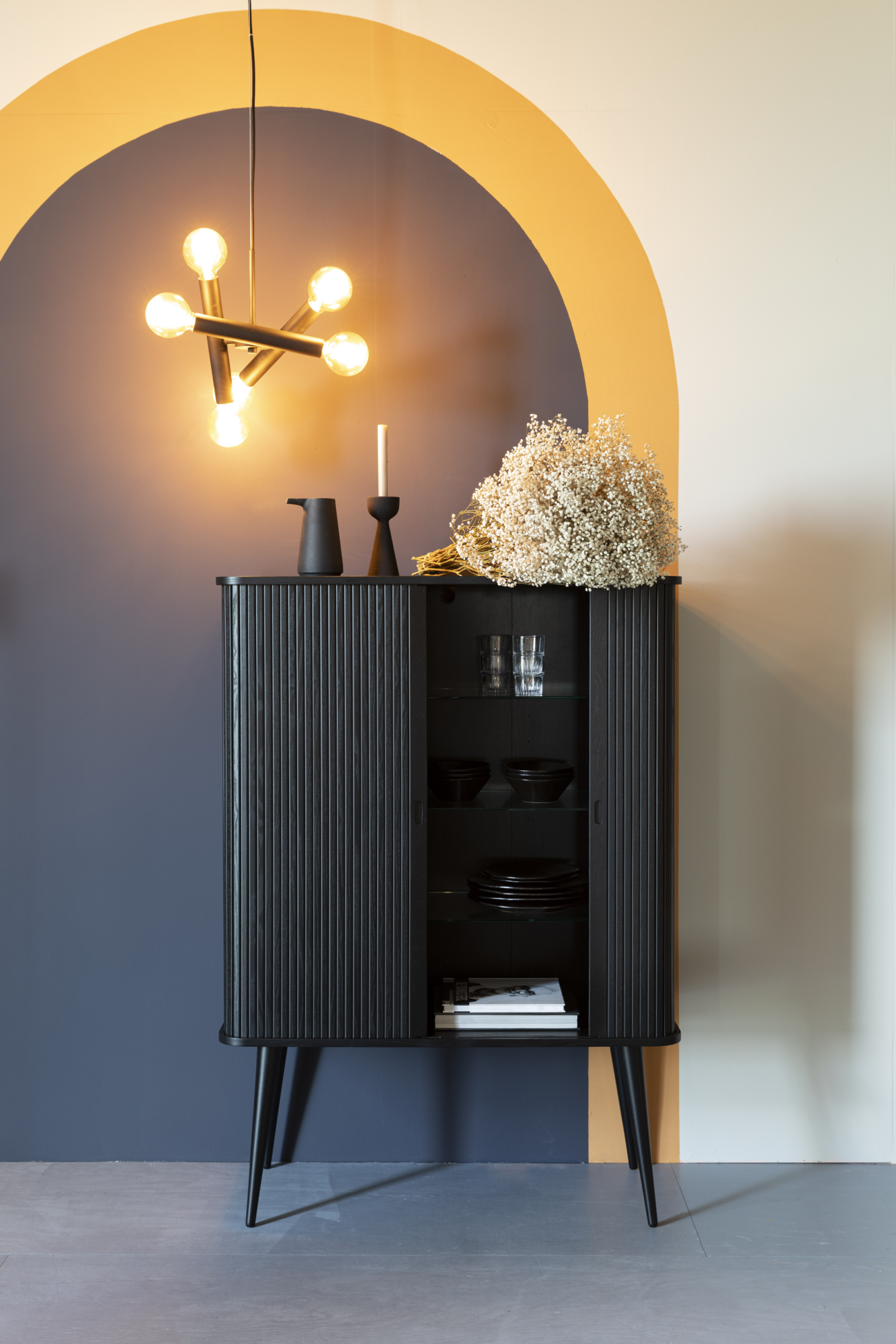 Wandkast  Barbier zwart